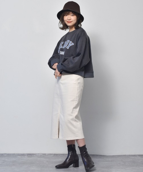 RETRO GIRL（レトロガール）の「裏起毛ショートトレーナー（スウェット・レディース・ライトグレー/ブルー/グリーン/ダークグレー・FREE）」の13枚目の写真