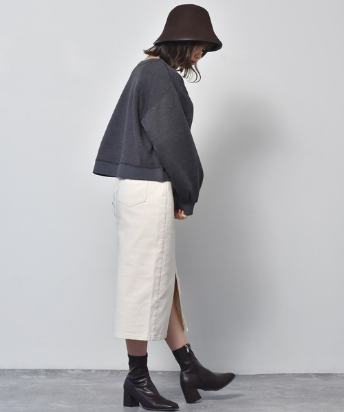 RETRO GIRL（レトロガール）の「裏起毛ショートトレーナー（スウェット・レディース・ライトグレー/ブルー/グリーン/ダークグレー・FREE）」の14枚目の写真