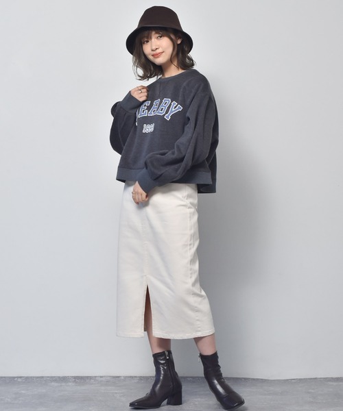 RETRO GIRL（レトロガール）の「裏起毛ショートトレーナー（スウェット・レディース・ライトグレー/ブルー/グリーン/ダークグレー・FREE）」の15枚目の写真