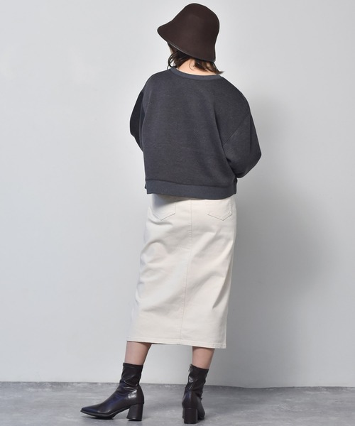 RETRO GIRL（レトロガール）の「裏起毛ショートトレーナー（スウェット・レディース・ライトグレー/ブルー/グリーン/ダークグレー・FREE）」の16枚目の写真