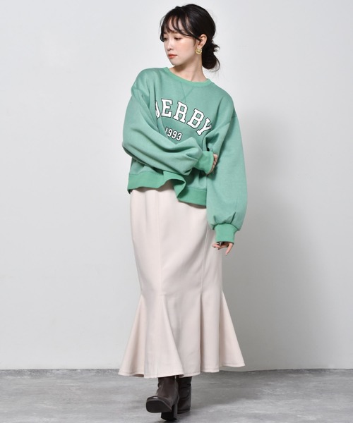 RETRO GIRL（レトロガール）の「裏起毛ショートトレーナー（スウェット・レディース・ライトグレー/ブルー/グリーン/ダークグレー・FREE）」の17枚目の写真