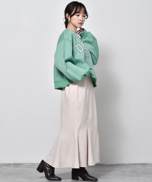 RETRO GIRL（レトロガール）の「裏起毛ショートトレーナー（スウェット・レディース・ライトグレー/ブルー/グリーン/ダークグレー・FREE）」の19枚目の写真