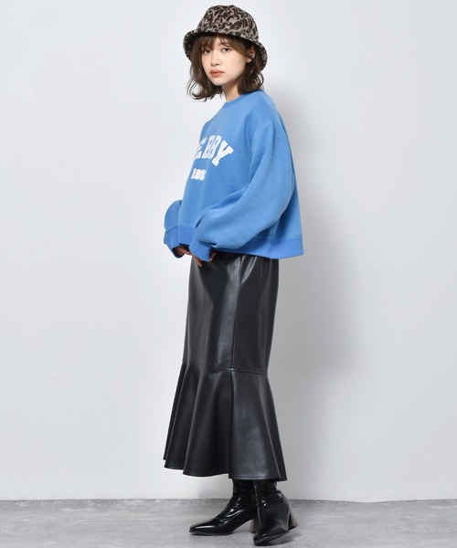 RETRO GIRL（レトロガール）の「裏起毛ショートトレーナー（スウェット・レディース・ライトグレー/ブルー/グリーン/ダークグレー・FREE）」の22枚目の写真