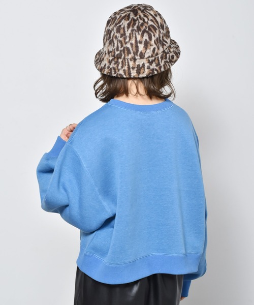 RETRO GIRL（レトロガール）の「裏起毛ショートトレーナー（スウェット・レディース・ライトグレー/ブルー/グリーン/ダークグレー・FREE）」の5枚目の写真