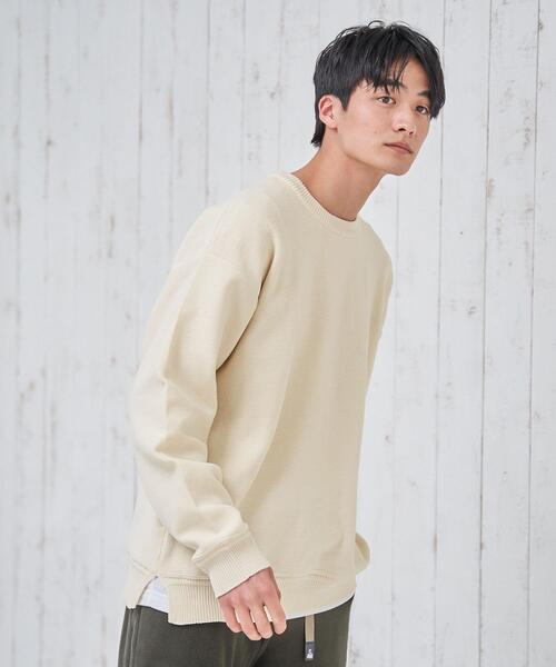 coen（コーエン）の「【2セットアイテム】[洗える]ポリニットリアルレイヤードクルーネック（ニット/セーター・メンズ・ダークグレー/ベージュ/オフホワイト・MEDIUM/SMALL/LARGE/X-LARGE）」の5枚目の写真