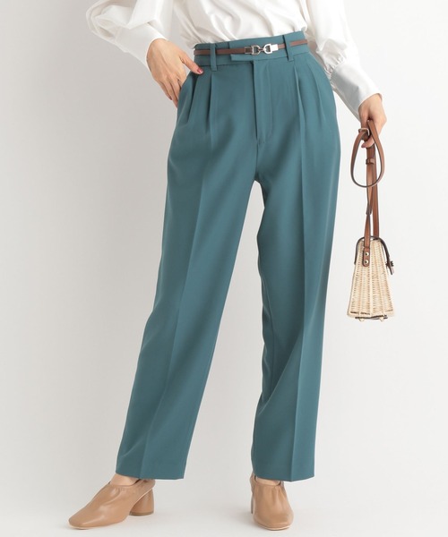 Andemiu（アンデミュウ）の「【セットアップ対応】ハイウエストテーラードパンツ264755（スラックス・レディース・ネイビー/グリーン/アイボリー・SMALL/MEDIUM）」の3枚目の写真