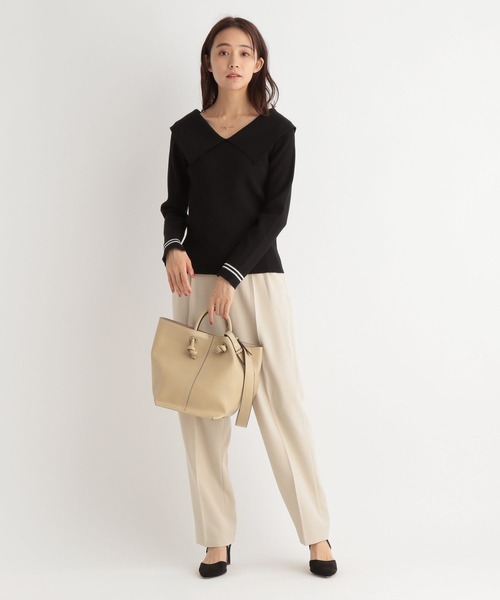 Andemiu（アンデミュウ）の「【セットアップ対応】ハイウエストテーラードパンツ264755（スラックス・レディース・ネイビー/グリーン/アイボリー・SMALL/MEDIUM）」の8枚目の写真