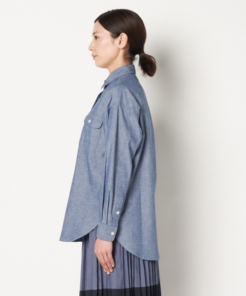 HELIOPOLE（エリオポール）の「BIO WASH DUNGAREE SHIRT（シャツ/ブラウス・レディース・ネイビー・38）」の3枚目の写真