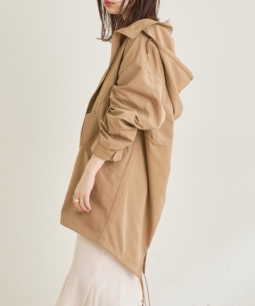 natural couture(ナチュラルクチュール)の「【WEB限定カラー有り】フードが取れるミリタリーモッズコート(ミリタリージャケット・レディース・オフホワイト/ブラック/ベージュ/カーキ・FREE)」の15枚目の写真