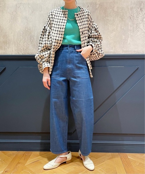 ナ*ナ様 iena la boucle イエナラブークル ストライプジャケット IENA LA BOUCLE サテンチャイナジャケット（その他ジャケット