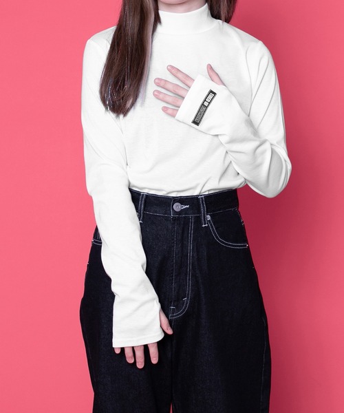 PairPair(ペアペア)の「フライスハイネックインナー(Tシャツ/カットソー・レディース・ブラック/オフホワイト・FREE)」の3枚目の写真