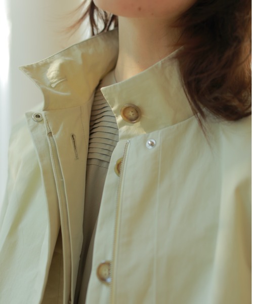 ReNorm（リノーム）の「ショートジレレイヤードコート（トレンチコート・レディース・グレイッシュベージュ/キャメル/カーキ・フリー）」の12枚目の写真