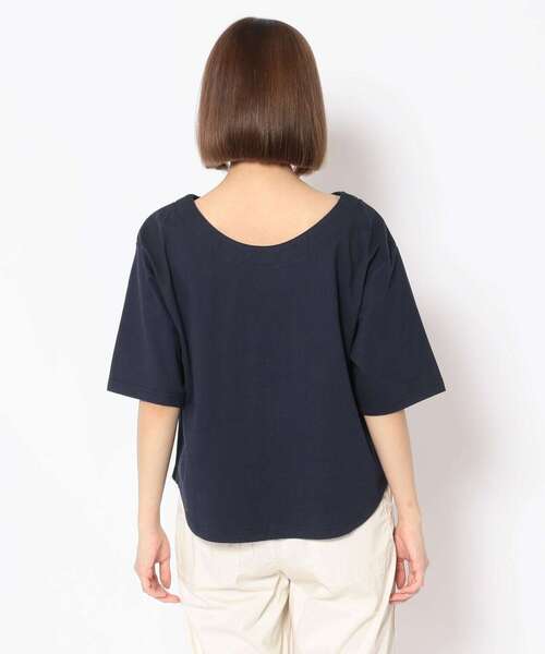 AVIREX(アヴィレックス)の「BLOCK LOGO T-SHIRT/ ブロックロゴティーシャツ(Tシャツ/カットソー・レディース・イエロー/ネイビー/ホワイト・FREE)」の10枚目の写真