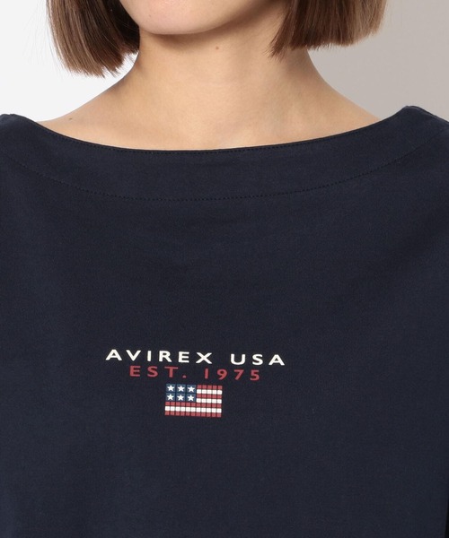 AVIREX(アヴィレックス)の「BLOCK LOGO T-SHIRT/ ブロックロゴティーシャツ(Tシャツ/カットソー・レディース・イエロー/ネイビー/ホワイト・FREE)」の9枚目の写真