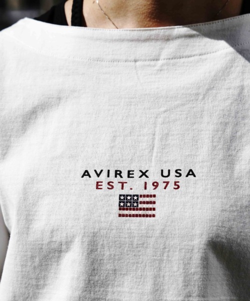 AVIREX(アヴィレックス)の「BLOCK LOGO T-SHIRT/ ブロックロゴティーシャツ(Tシャツ/カットソー・レディース・イエロー/ネイビー/ホワイト・FREE)」の14枚目の写真
