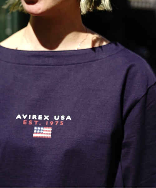 AVIREX(アヴィレックス)の「BLOCK LOGO T-SHIRT/ ブロックロゴティーシャツ(Tシャツ/カットソー・レディース・イエロー/ネイビー/ホワイト・FREE)」の17枚目の写真