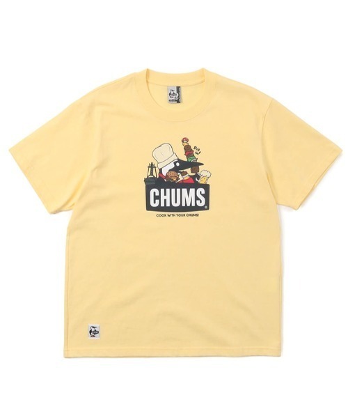 CHUMS（チャムス）の「CHUMS/チャムス ルーズシルエット ブリントTシャツ/ボーダー タイダイ柄/BBQブービーTシャツ CH01-1963（Tシャツ/カットソー・メンズ・ホワイト/イエロー/マルチ/ホワイト系その他/ネイビー/ブラウン・M/L/XL）」の5枚目の写真
