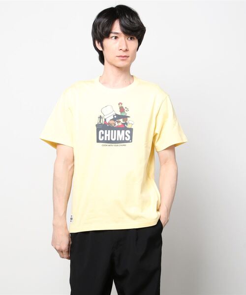 CHUMS（チャムス）の「CHUMS/チャムス ルーズシルエット ブリントTシャツ/ボーダー タイダイ柄/BBQブービーTシャツ CH01-1963（Tシャツ/カットソー・メンズ・ホワイト/イエロー/マルチ/ホワイト系その他/ネイビー/ブラウン・M/L/XL）」の19枚目の写真