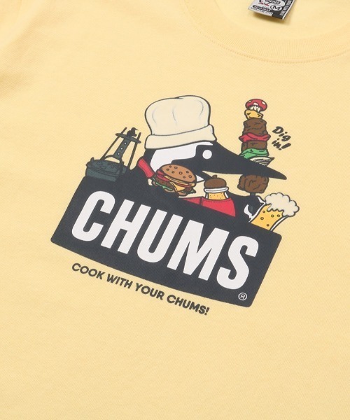 CHUMS（チャムス）の「CHUMS/チャムス ルーズシルエット ブリントTシャツ/ボーダー タイダイ柄/BBQブービーTシャツ CH01-1963（Tシャツ/カットソー・メンズ・ホワイト/イエロー/マルチ/ホワイト系その他/ネイビー/ブラウン・M/L/XL）」の11枚目の写真