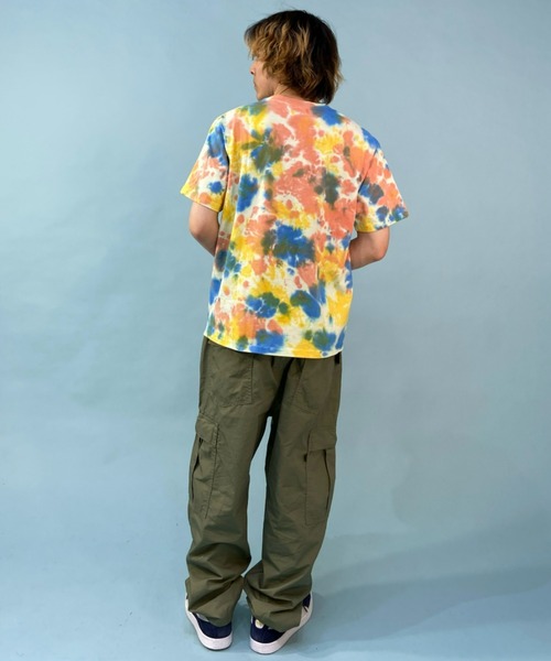 CHUMS（チャムス）の「CHUMS/チャムス ルーズシルエット ブリントTシャツ/ボーダー タイダイ柄/BBQブービーTシャツ CH01-1963（Tシャツ/カットソー・メンズ・ホワイト/イエロー/マルチ/ホワイト系その他/ネイビー/ブラウン・M/L/XL）」の22枚目の写真