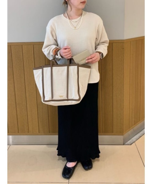 Samantha Thavasa Petit Choice（サマンサタバサ　プチチョイス）の「カラーハンドルトートバッグ(大)（ハンドバッグ・レディース・ベージュ/ブラック/グリーン/レッド・FREE）」の7枚目の写真