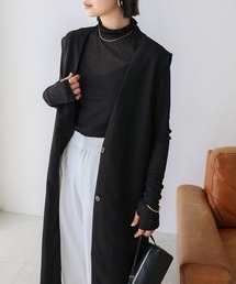 andme | とろみ素材Vネックロングジレ(ベスト)