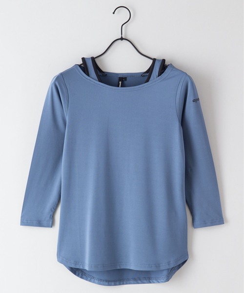 JEANS MATE（ジーンズメイト）の「【APORITO/アポリト】　UVカットドライ機能　肩見せレイヤード7分袖Tシャツ（Tシャツ/カットソー・レディース・ブラック/ピンク/ブルー系その他・MEDIUM/LARGE）」の11枚目の写真