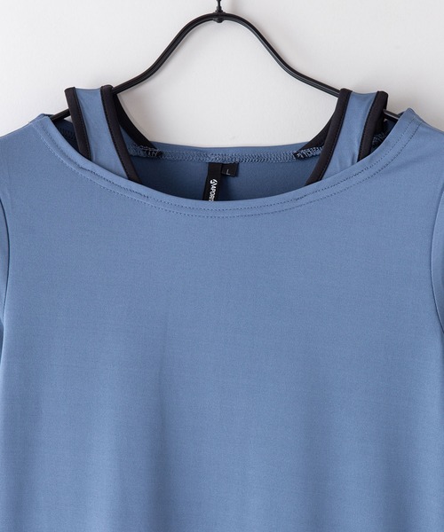 JEANS MATE（ジーンズメイト）の「【APORITO/アポリト】　UVカットドライ機能　肩見せレイヤード7分袖Tシャツ（Tシャツ/カットソー・レディース・ブラック/ピンク/ブルー系その他・MEDIUM/LARGE）」の9枚目の写真