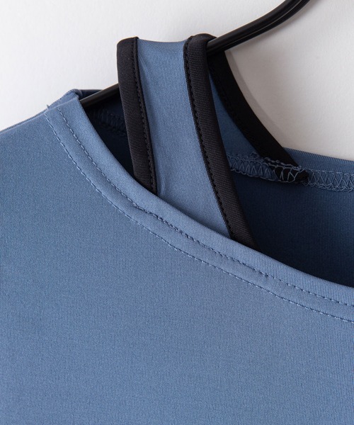 JEANS MATE（ジーンズメイト）の「【APORITO/アポリト】　UVカットドライ機能　肩見せレイヤード7分袖Tシャツ（Tシャツ/カットソー・レディース・ブラック/ピンク/ブルー系その他・MEDIUM/LARGE）」の8枚目の写真