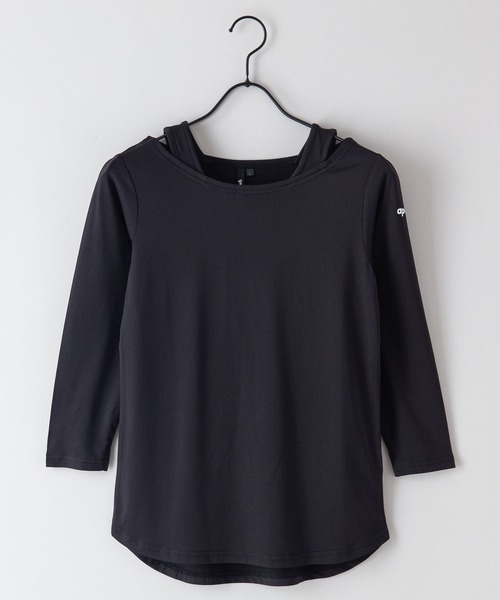 JEANS MATE（ジーンズメイト）の「【APORITO/アポリト】　UVカットドライ機能　肩見せレイヤード7分袖Tシャツ（Tシャツ/カットソー・レディース・ブラック/ピンク/ブルー系その他・MEDIUM/LARGE）」の12枚目の写真
