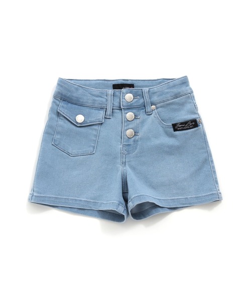 JENNI love（ジェニィラブ）の「前ボタンアシメデニムショーパン（デニムパンツ・キッズ・サックスブルー/ブルー・140cm/130cm/160cm/150cm）」の7枚目の写真