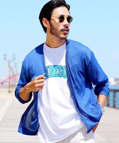 jiggys shop(ジギーズショップ)の「サマーニット サマー カーディガン (男女兼用)(カーディガン/ボレロ・メンズ・グレー/ブルー系その他/ロイヤルブルー/ピンク/スモークピンク/ブラック/ブルー系その他2/ネイビー/イエロー/パープル系その他/グリーン/グレー系その他/グレー系その他2/ブルー系その他3/ベージュ系その他/ライトグリーン/パープル/グレー系その他3/チャコール/アイボリー・LARGE/X-LARGE/MEDIUM/SMALL)」の13枚目の写真