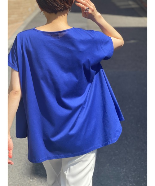 BEARDSLEY（ビアズリー）の「フレアカットソー（Tシャツ/カットソー・レディース・ホワイト/ブルー・FREE）」の2枚目の写真