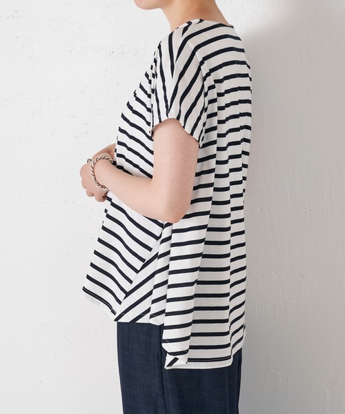 BEARDSLEY（ビアズリー）の「フレアカットソー（Tシャツ/カットソー・レディース・ホワイト/ブルー・FREE）」の6枚目の写真