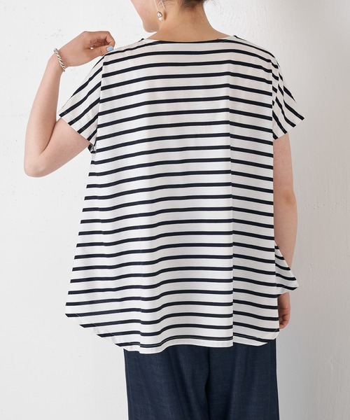 BEARDSLEY（ビアズリー）の「フレアカットソー（Tシャツ/カットソー・レディース・ホワイト/ブルー・FREE）」の7枚目の写真