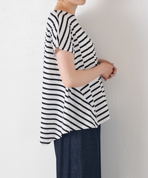 BEARDSLEY（ビアズリー）の「フレアカットソー（Tシャツ/カットソー・レディース・ホワイト/ブルー・FREE）」の8枚目の写真