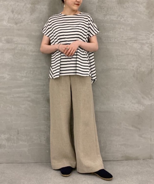 BEARDSLEY（ビアズリー）の「フレアカットソー（Tシャツ/カットソー・レディース・ホワイト/ブルー・FREE）」の9枚目の写真