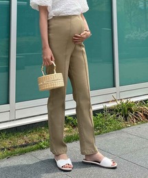 のびのびストレッチセンターラインマタニティテーパードパンツ