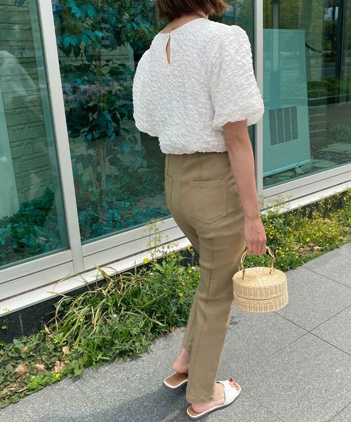 KOBE LETTUCE（コウベレタス）の「のびのびストレッチセンターラインマタニティテーパードパンツ（マタニティウェア/グッズ・レディース・ピンク/ブラック/ベージュ/オフホワイト/ホワイト系・FREE）」の12枚目の写真