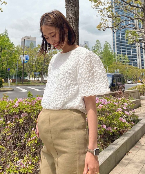 KOBE LETTUCE（コウベレタス）の「のびのびストレッチセンターラインマタニティテーパードパンツ（マタニティウェア/グッズ・レディース・ピンク/ブラック/ベージュ/オフホワイト/ホワイト系・FREE）」の14枚目の写真