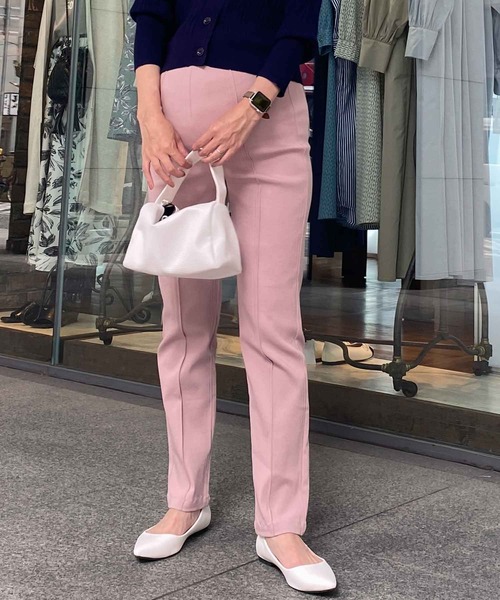 KOBE LETTUCE（コウベレタス）の「のびのびストレッチセンターラインマタニティテーパードパンツ（マタニティウェア/グッズ・レディース・ピンク/ブラック/ベージュ/オフホワイト/ホワイト系・FREE）」の16枚目の写真