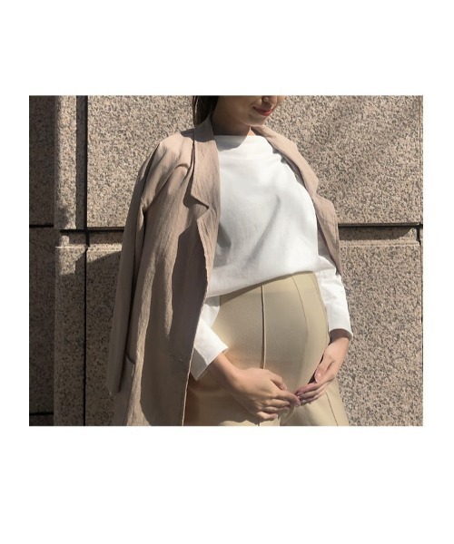 KOBE LETTUCE（コウベレタス）の「のびのびストレッチセンターラインマタニティテーパードパンツ（マタニティウェア/グッズ・レディース・ピンク/ブラック/ベージュ/オフホワイト/ホワイト系・FREE）」の18枚目の写真