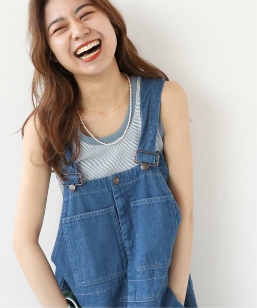 MILLER(ミラー)の「《追加》別注【MILLER/ミラー】*RELUME T/T:タンクトップ(タンクトップ・レディース・カーキ/ブラウン/ブラック系その他/サックスブルー・FREE)」の4枚目の写真