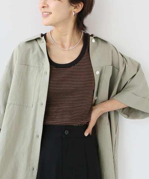 MILLER(ミラー)の「《追加》別注【MILLER/ミラー】*RELUME T/T:タンクトップ(タンクトップ・レディース・カーキ/ブラウン/ブラック系その他/サックスブルー・FREE)」の6枚目の写真