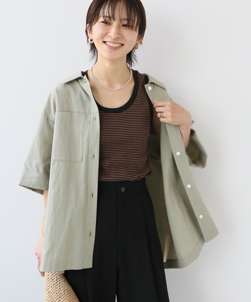 MILLER(ミラー)の「《追加》別注【MILLER/ミラー】*RELUME T/T:タンクトップ(タンクトップ・レディース・カーキ/ブラウン/ブラック系その他/サックスブルー・FREE)」の7枚目の写真