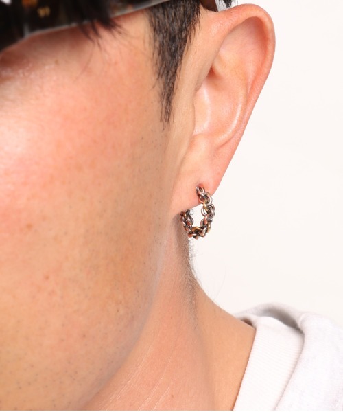 VIVIFY（ビビファイ）の「ピアス/ツイスト×ツイスト/シルバー×ブラス×カッパー（ピアス（片耳用）・メンズ・シルバー・FREE）」の4枚目の写真