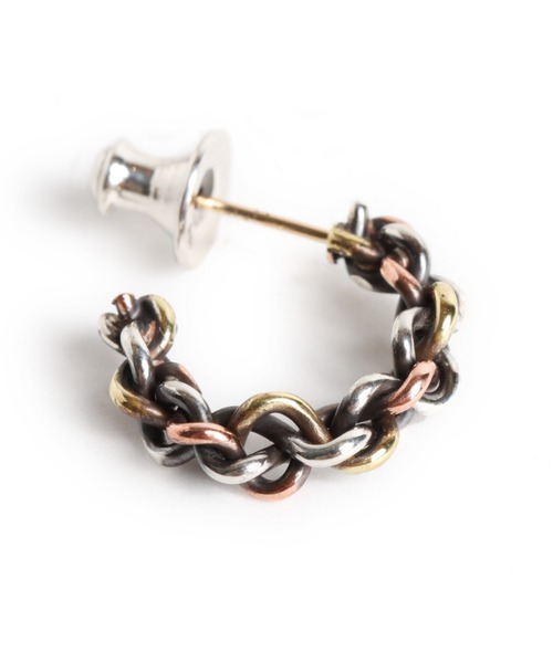 VIVIFY（ビビファイ）の「ピアス/ツイスト×ツイスト/シルバー×ブラス×カッパー（ピアス（片耳用）・メンズ・シルバー・FREE）」の2枚目の写真