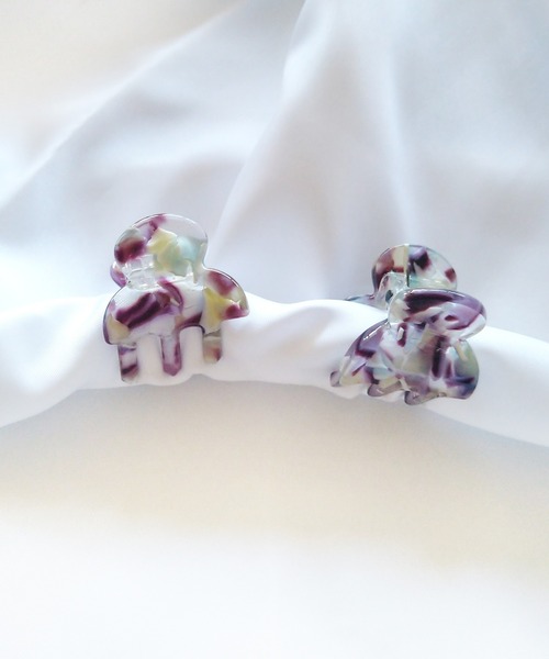 Alite cloth(アリーテクロス)の「ミニバンスクリップ 2個セット マーブルニュアンス(バレッタ/ヘアクリップ・レディース・オフホワイト/ブラック/ピンク/ブルー/ブラウン/グリーン/ピンク系その他/ホワイト/ダークブラウン/グリーン系その他/パープル/ベージュ/ネイビー/ブラウン系その他・FREE)」の12枚目の写真