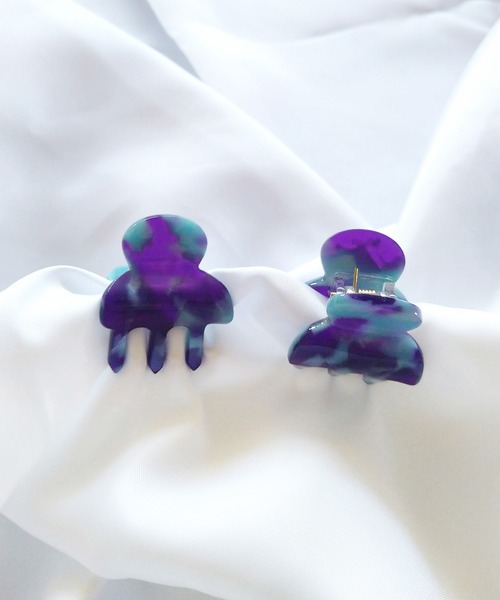 Alite cloth(アリーテクロス)の「ミニバンスクリップ 2個セット マーブルニュアンス(バレッタ/ヘアクリップ・レディース・オフホワイト/ブラック/ピンク/ブルー/ブラウン/グリーン/ピンク系その他/ホワイト/ダークブラウン/グリーン系その他/パープル/ベージュ/ネイビー/ブラウン系その他・FREE)」の10枚目の写真