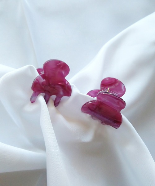 Alite cloth(アリーテクロス)の「ミニバンスクリップ 2個セット マーブルニュアンス(バレッタ/ヘアクリップ・レディース・オフホワイト/ブラック/ピンク/ブルー/ブラウン/グリーン/ピンク系その他/ホワイト/ダークブラウン/グリーン系その他/パープル/ベージュ/ネイビー/ブラウン系その他・FREE)」の2枚目の写真